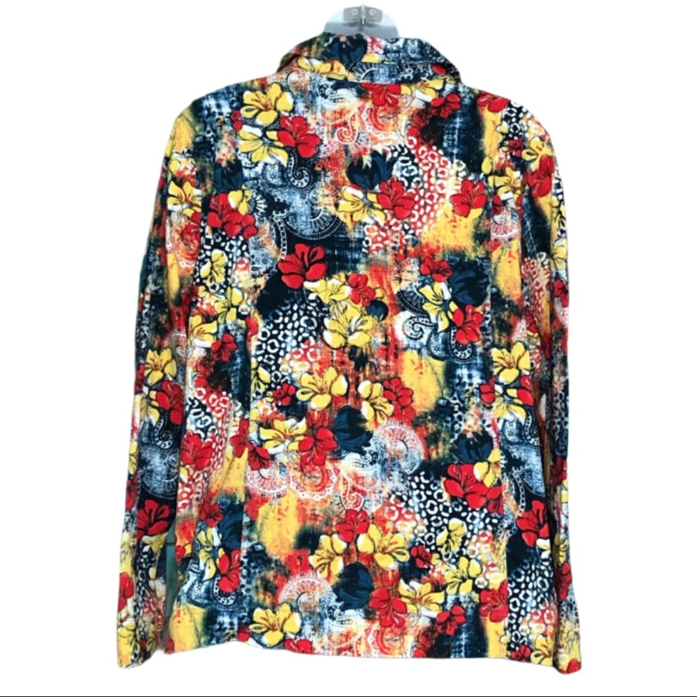 Koret City Blues Floral Zip Front Jacket Size L - Picture 4 of 8